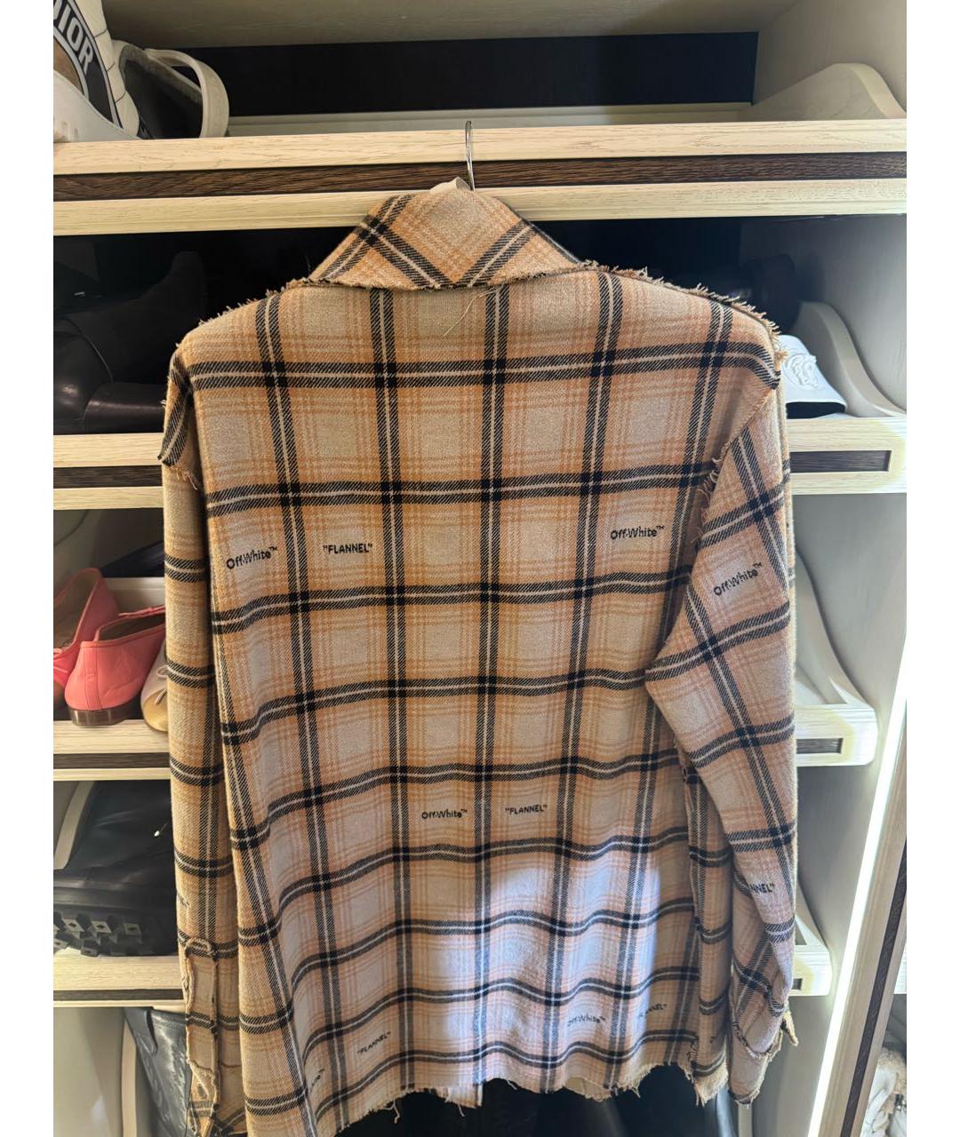 OFF-WHITE Бежевая хлопковая рубашка, фото 2