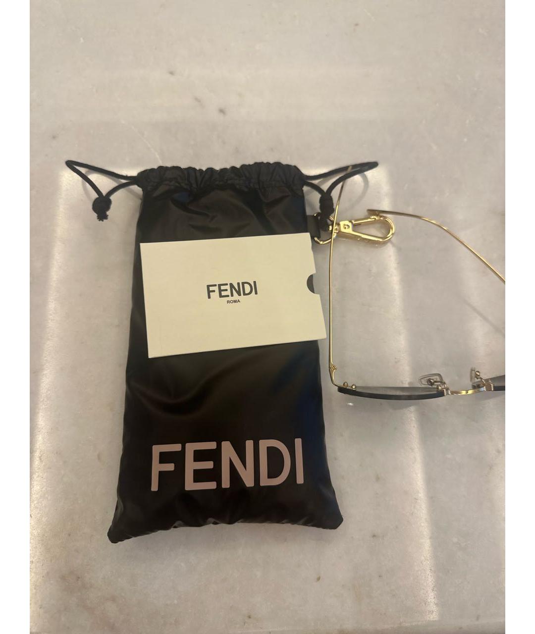 FENDI Антрацитовые металлические солнцезащитные очки, фото 4
