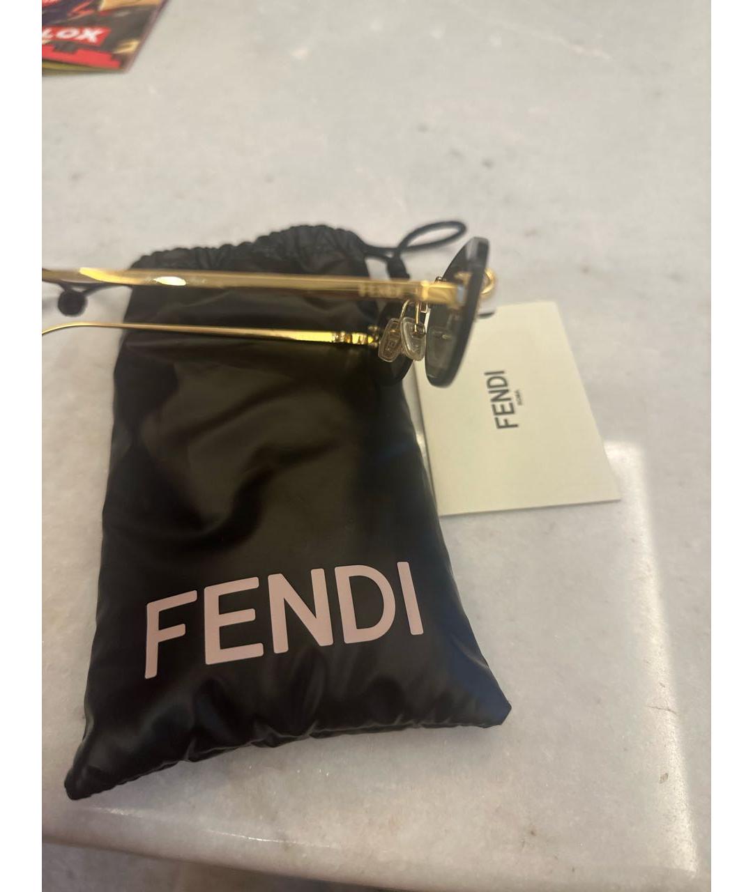 FENDI Антрацитовые металлические солнцезащитные очки, фото 3