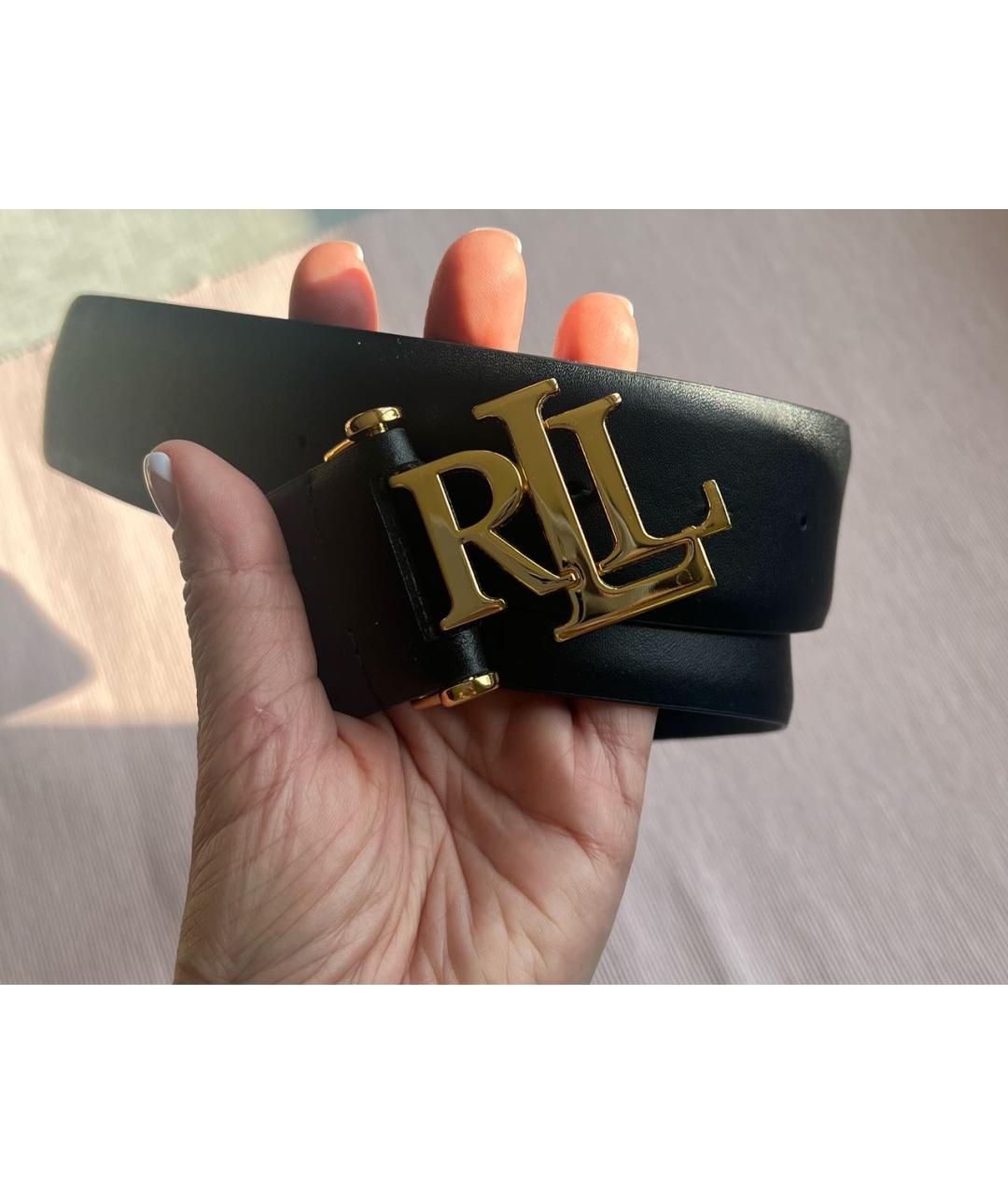 RALPH LAUREN Черный кожаный ремень, фото 5