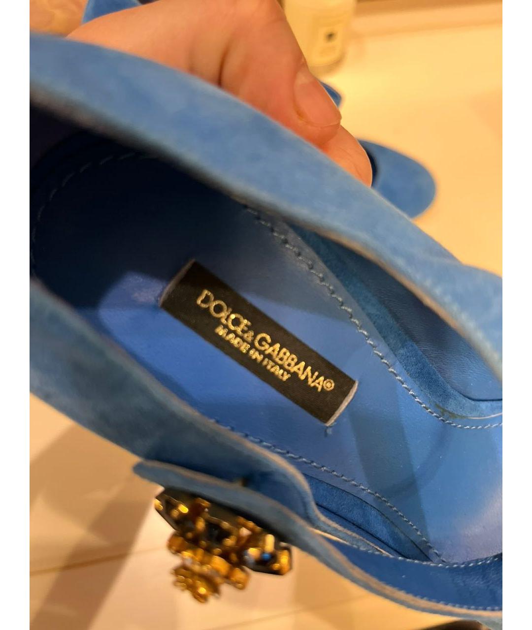DOLCE&GABBANA Синие замшевые туфли, фото 3