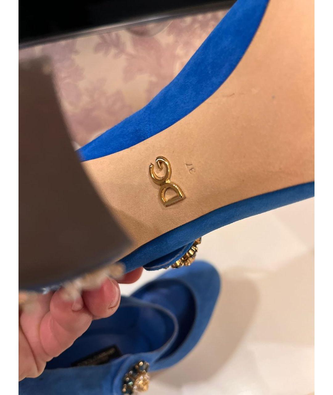 DOLCE&GABBANA Синие замшевые туфли, фото 4