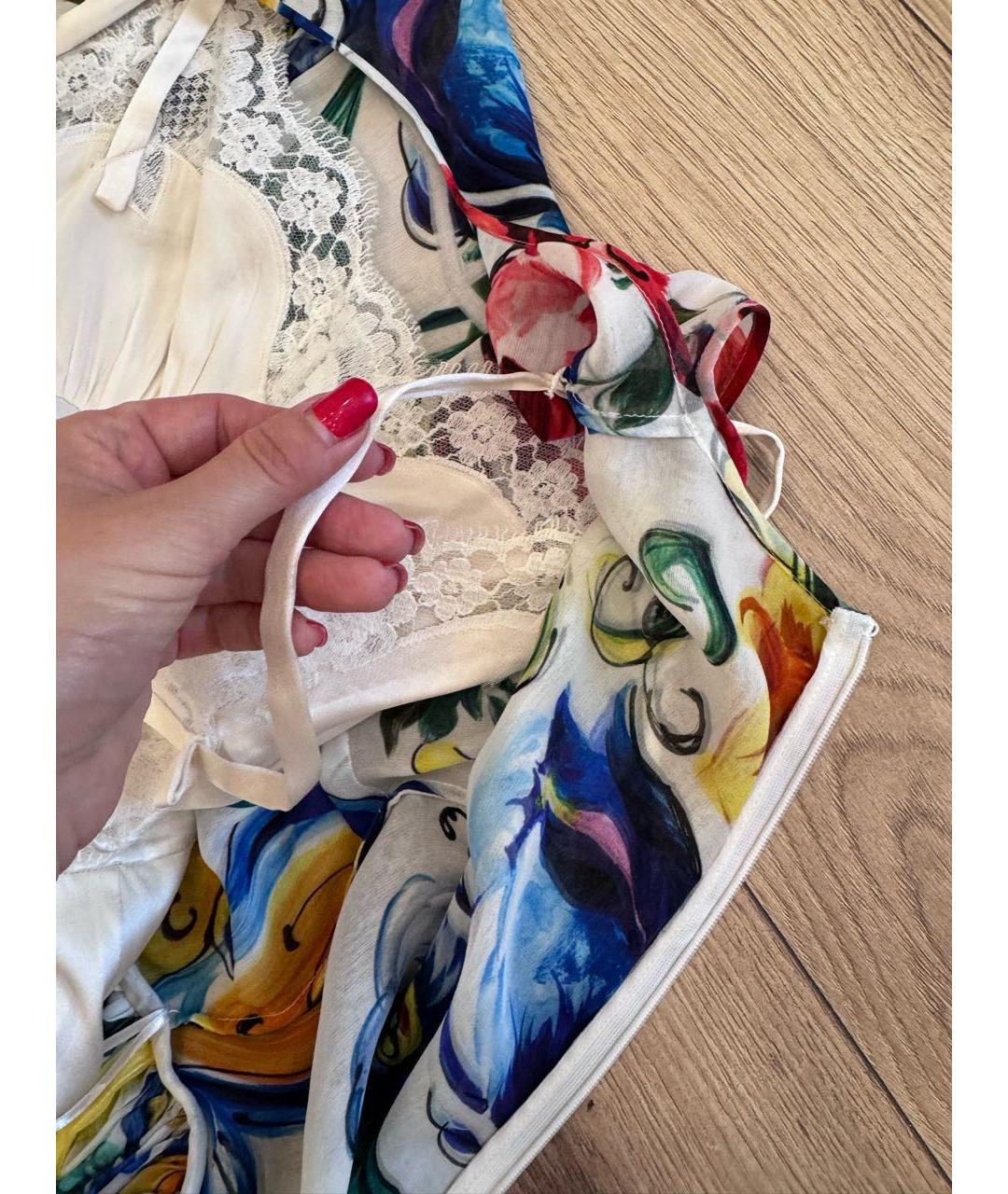 DOLCE&GABBANA Мульти шелковое платье, фото 4