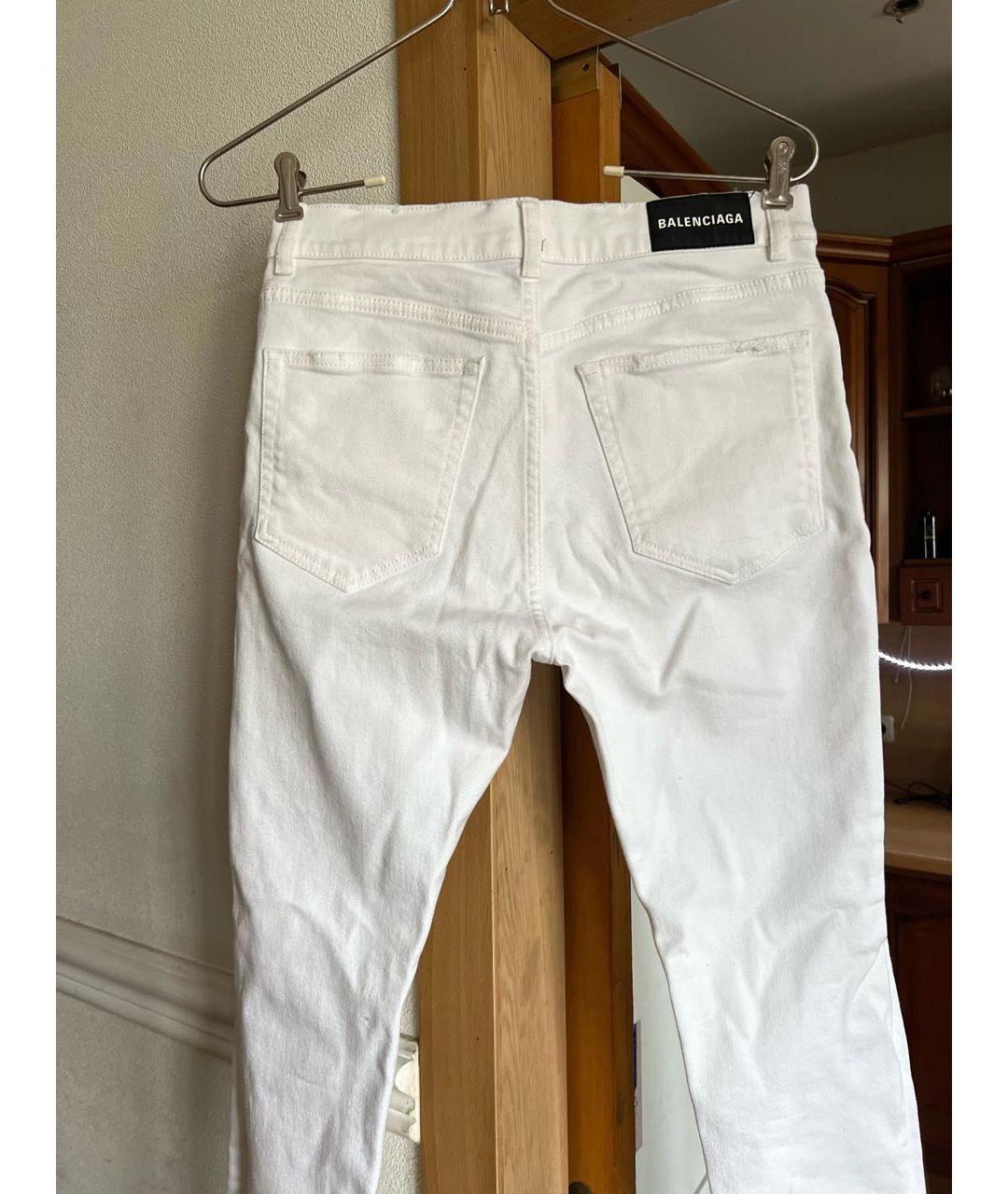 BALENCIAGA Белые хлопко-лиоцелловые джинсы слим, фото 3