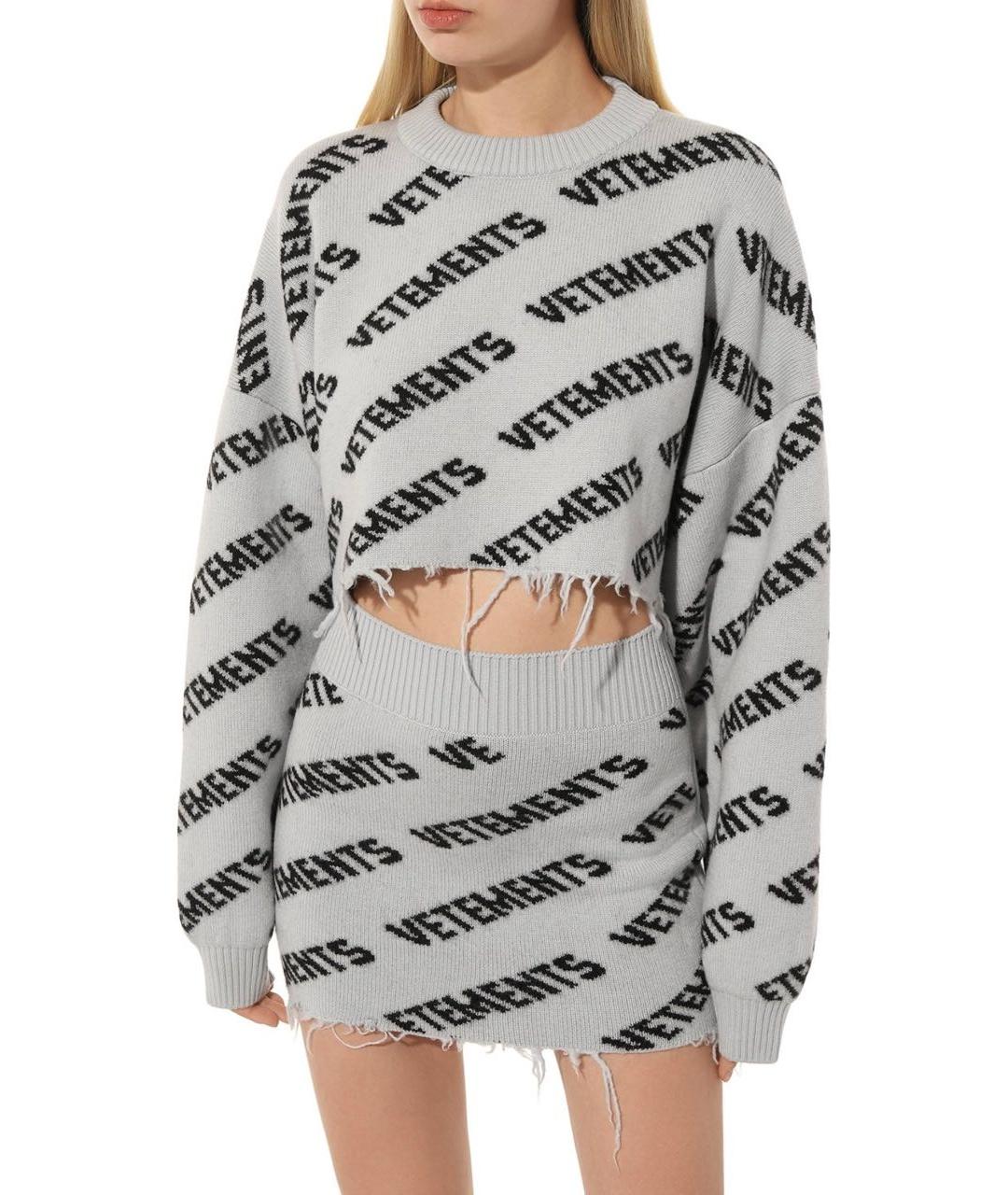 VETEMENTS Серый шерстяной джемпер / свитер, фото 4