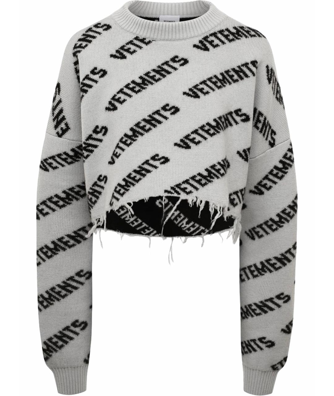 VETEMENTS Серый шерстяной джемпер / свитер, фото 1