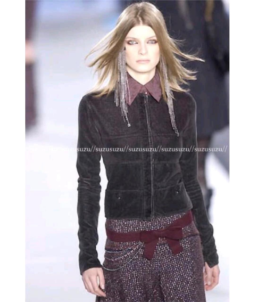 CHANEL Коричневый хлопковый жакет/пиджак, фото 3