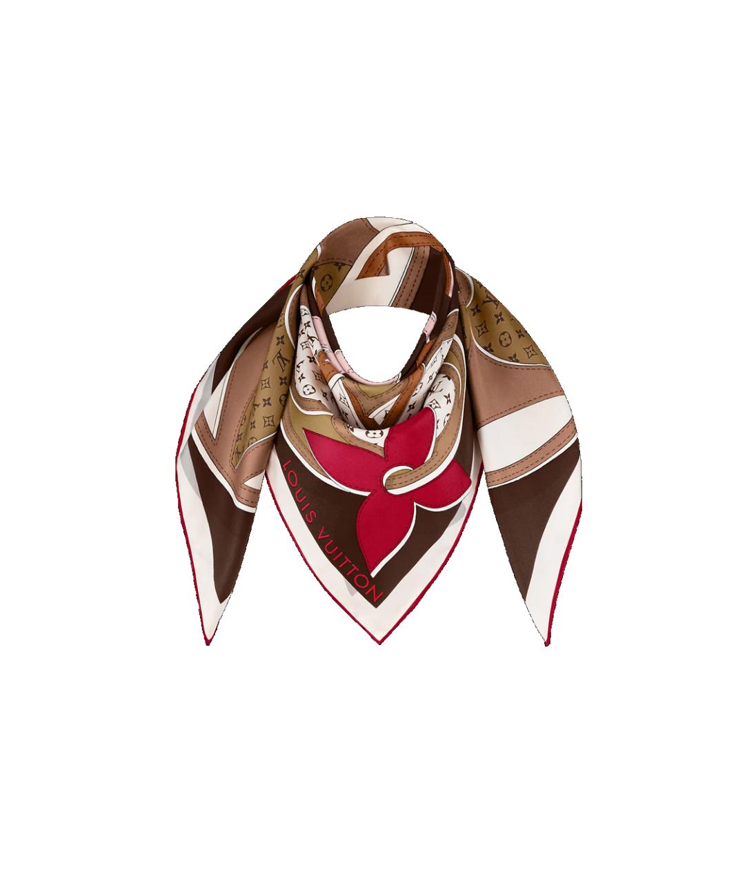 LOUIS VUITTON Мульти шелковый шарф, фото 2