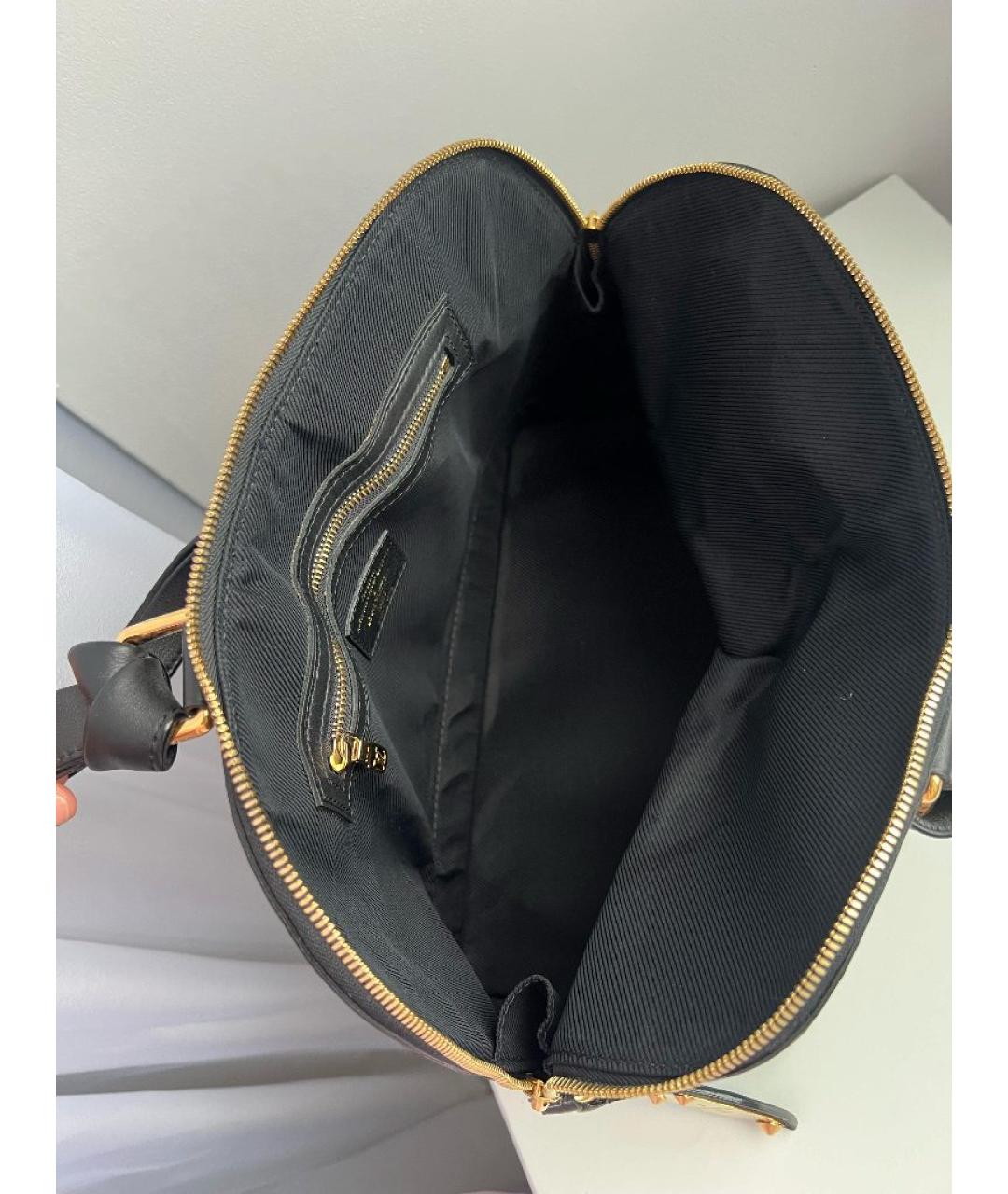 LOUIS VUITTON Темно-синяя кожаная сумка с короткими ручками, фото 4