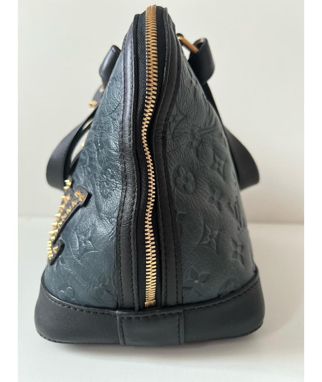 LOUIS VUITTON Темно-синяя кожаная сумка с короткими ручками, фото 2