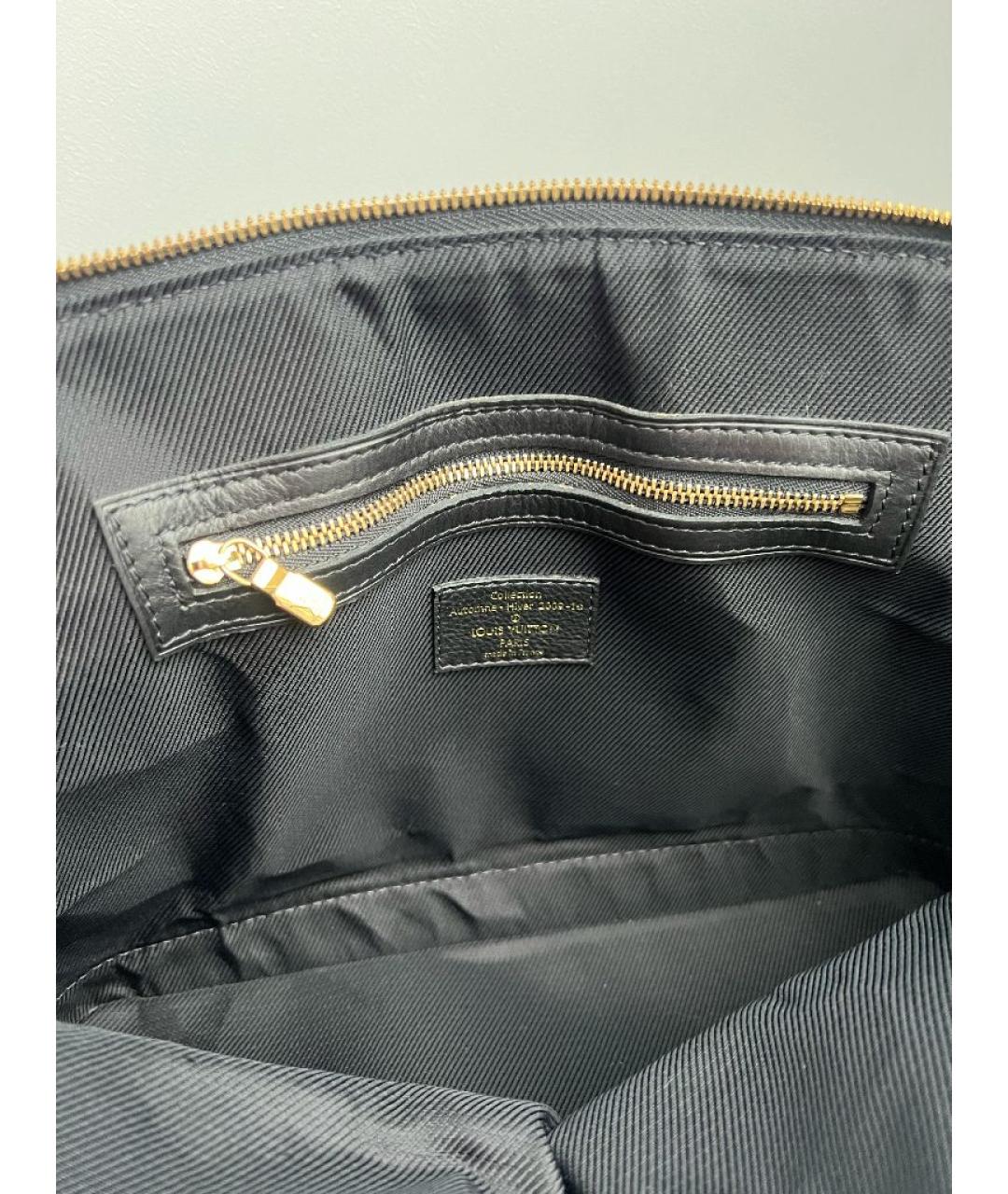 LOUIS VUITTON Темно-синяя кожаная сумка с короткими ручками, фото 6