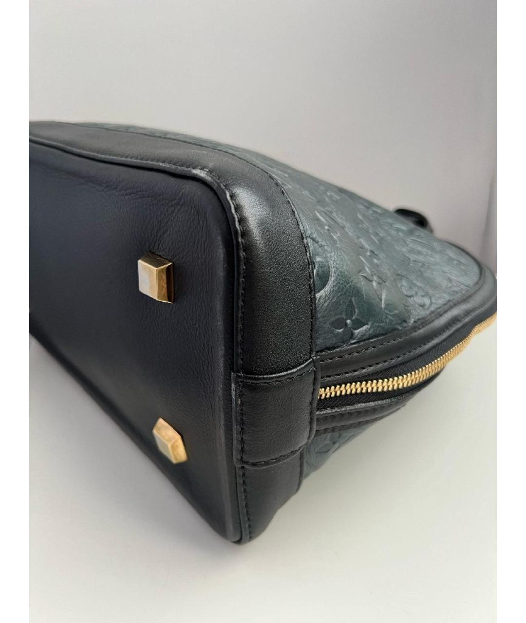 LOUIS VUITTON Темно-синяя кожаная сумка с короткими ручками, фото 3