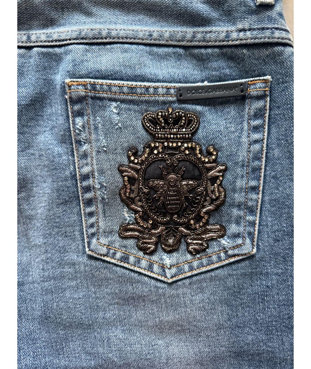 DOLCE&GABBANA Синие хлопковые джинсы, фото 5