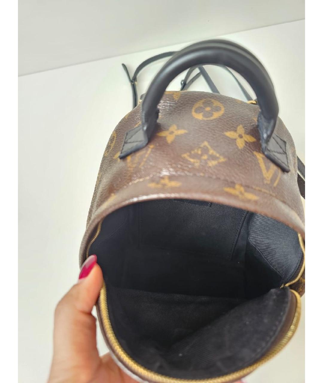 LOUIS VUITTON Коричневый кожаный рюкзак, фото 4