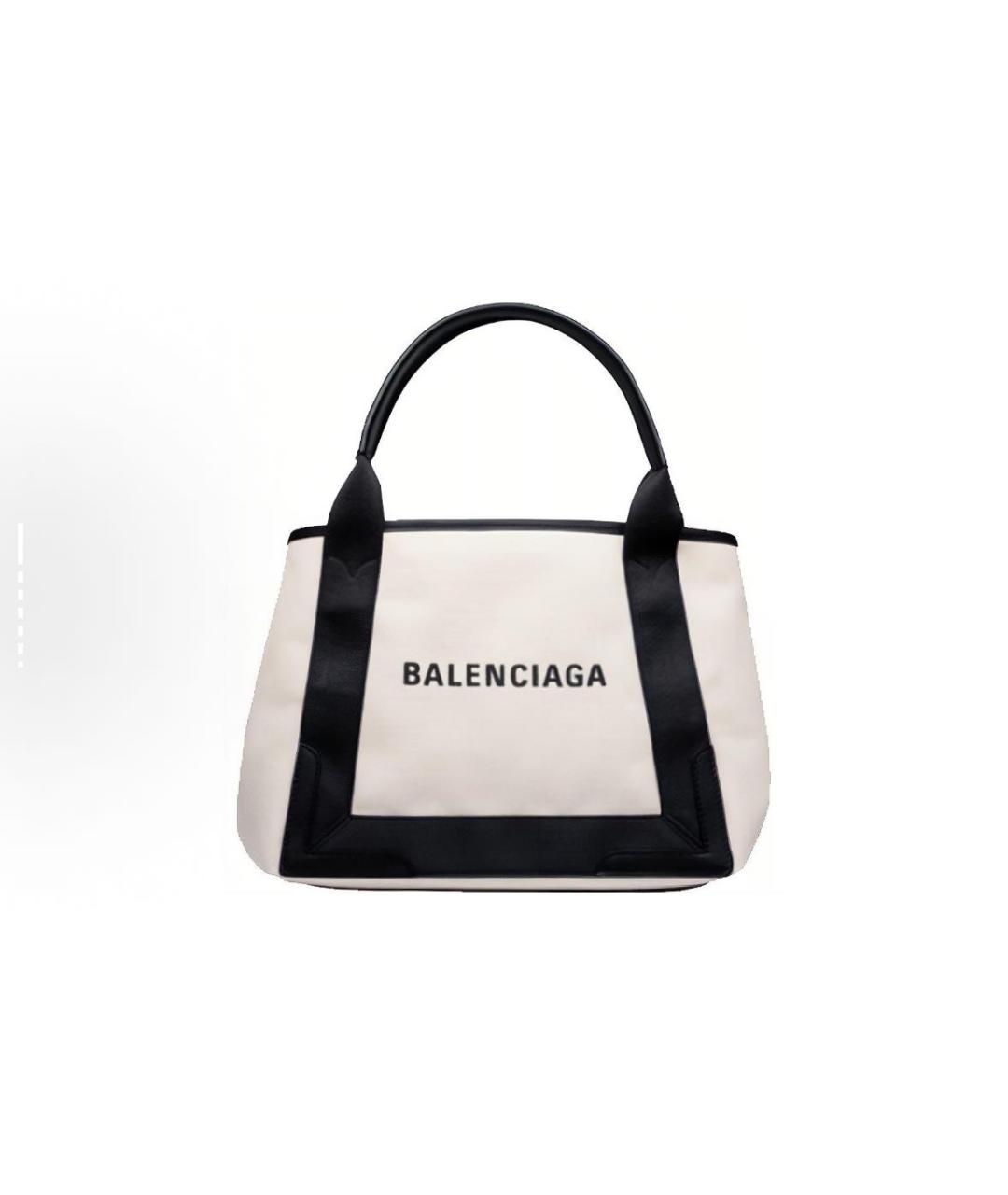 BALENCIAGA Белая кожаная сумка тоут, фото 3