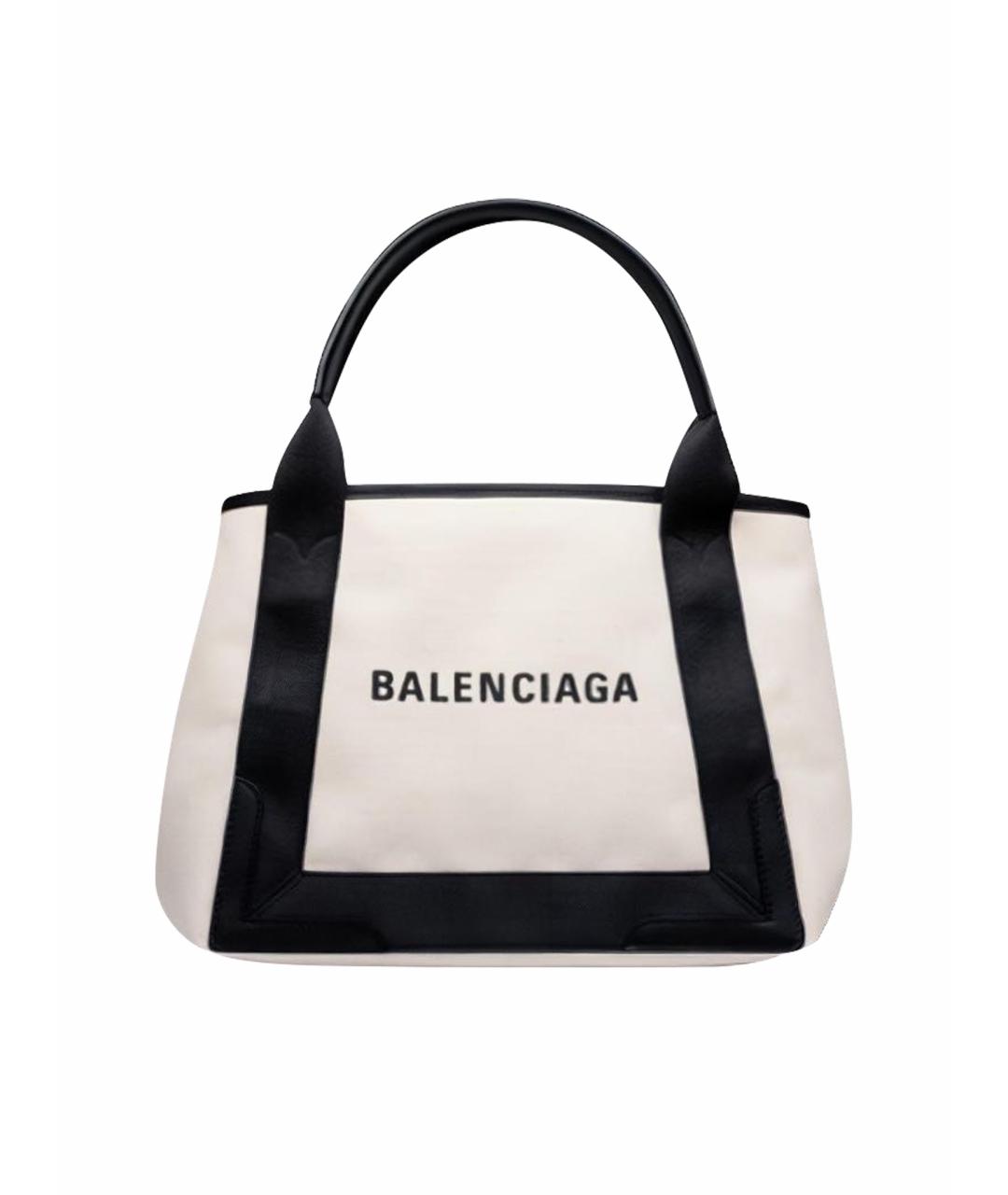 BALENCIAGA Белая кожаная сумка тоут, фото 1