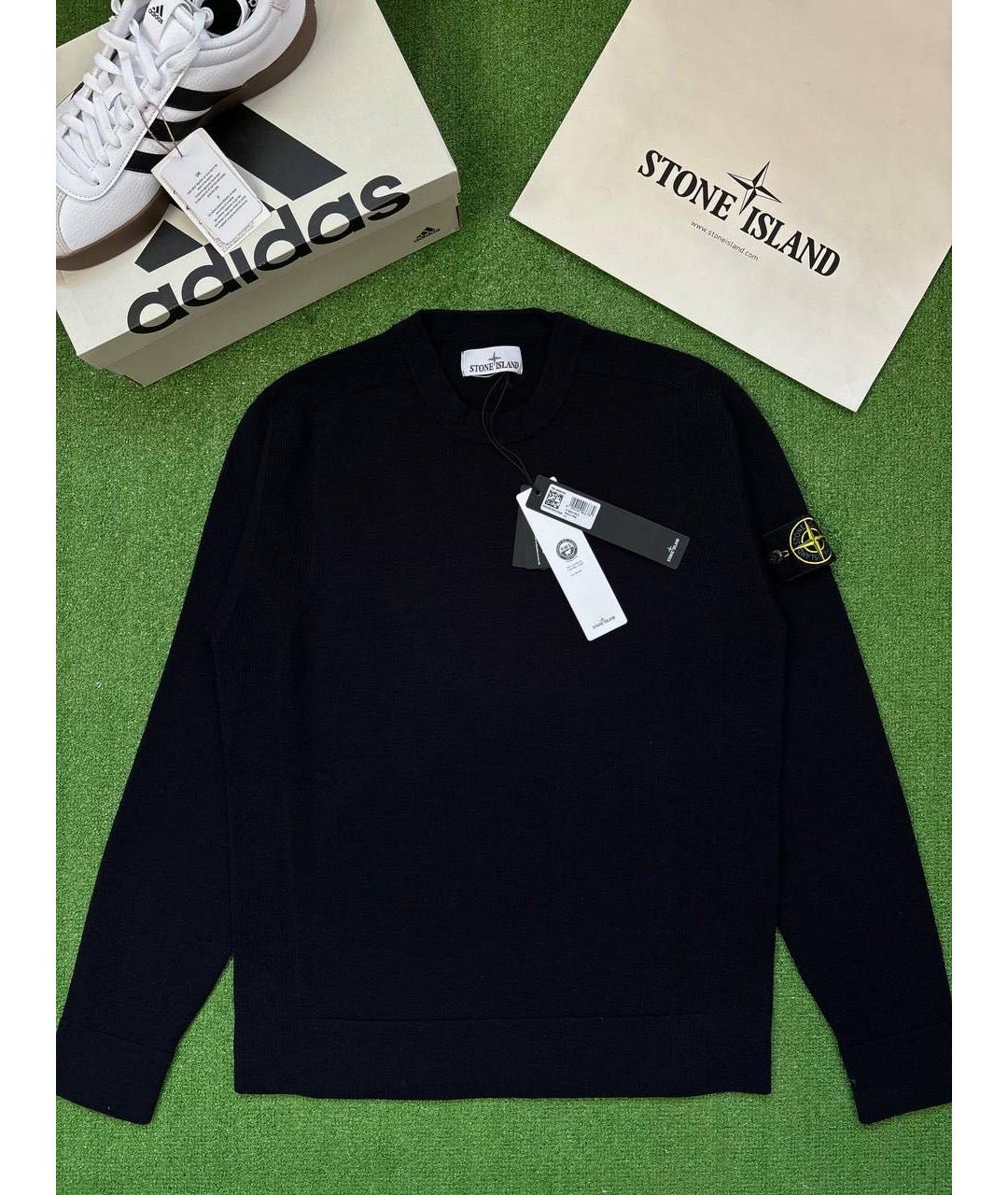 STONE ISLAND Темно-синий шерстяной джемпер / свитер, фото 8