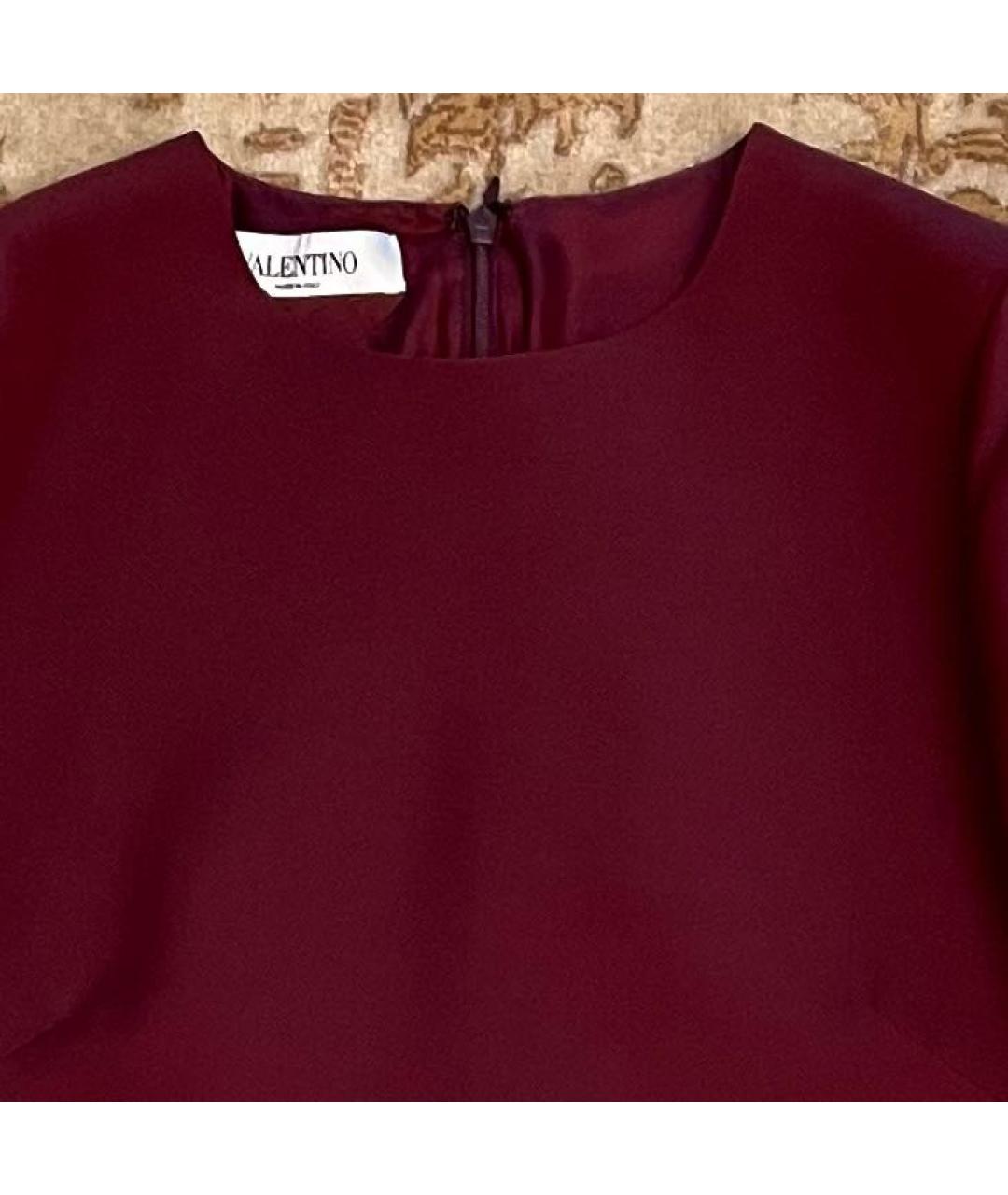 VALENTINO Бордовое шерстяное повседневное платье, фото 3