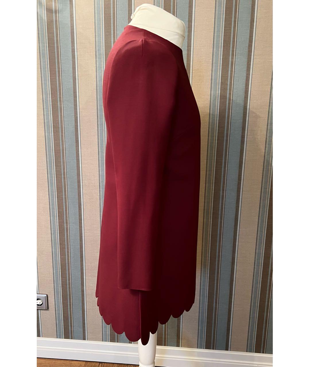 VALENTINO Бордовое шерстяное повседневное платье, фото 4
