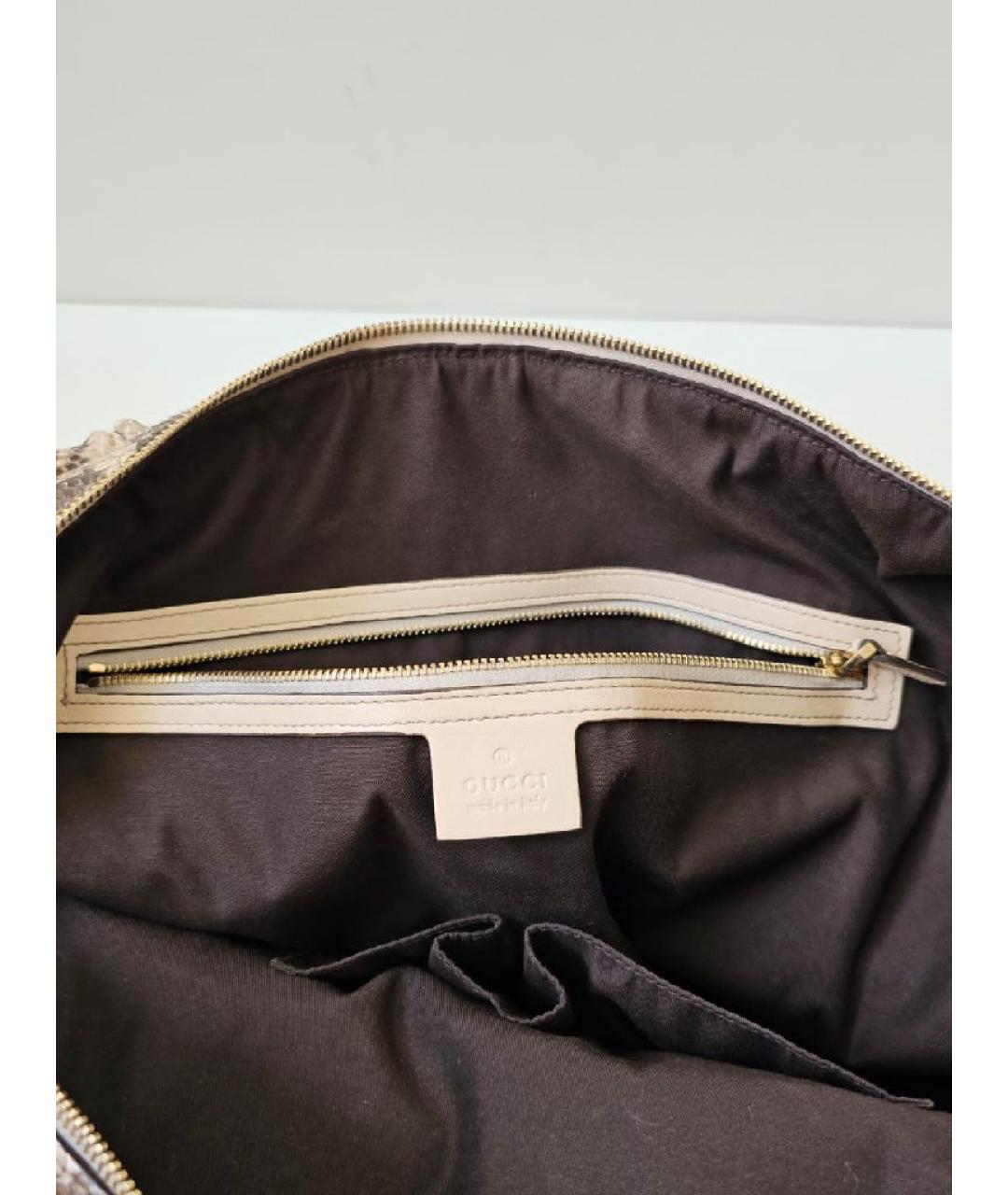 GUCCI Бежевая кожаная сумка с короткими ручками, фото 8