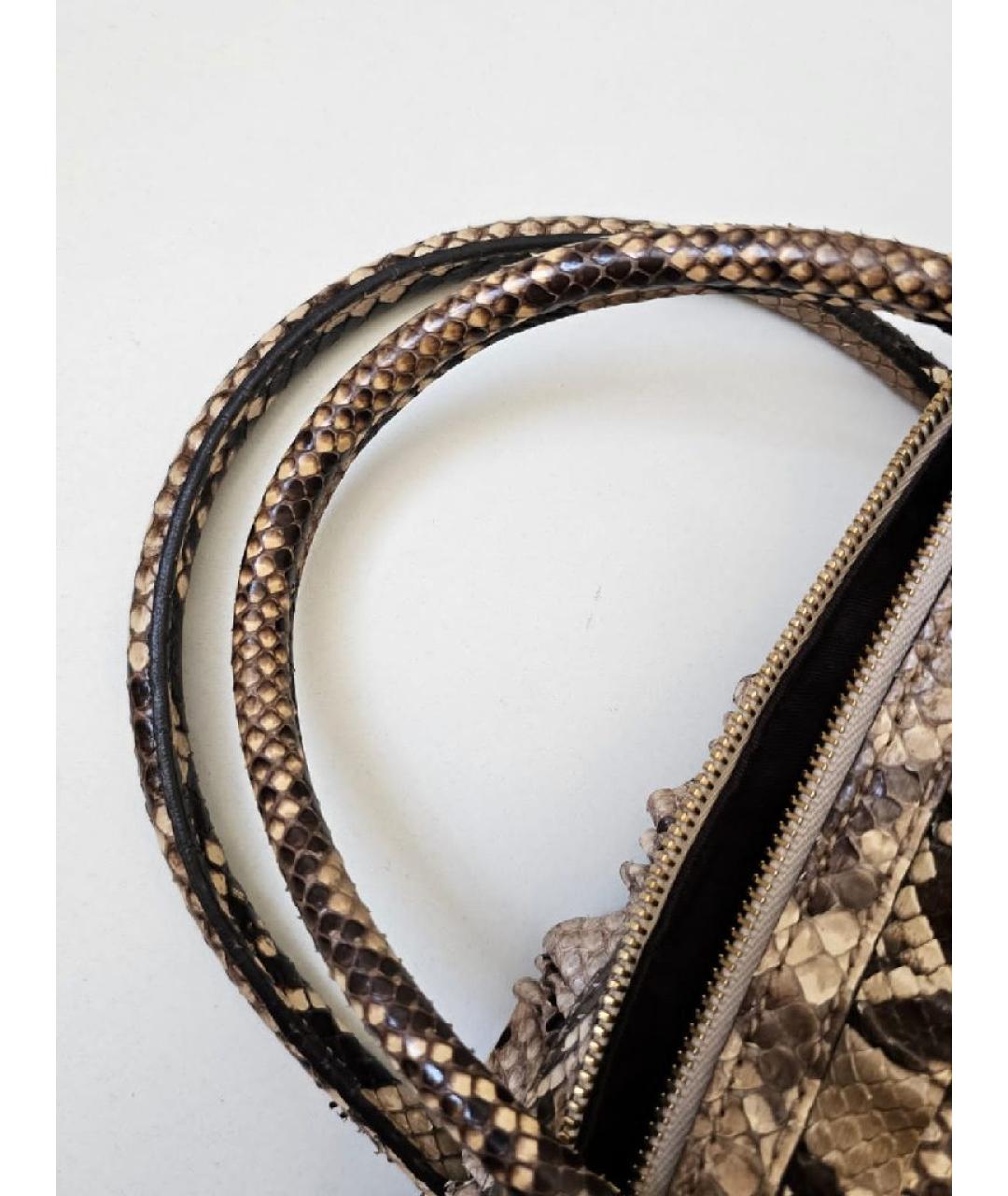 GUCCI Бежевая кожаная сумка с короткими ручками, фото 9