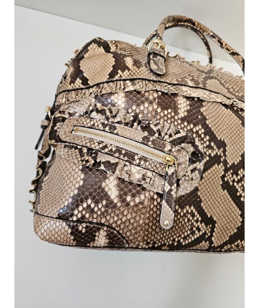 GUCCI Бежевая кожаная сумка с короткими ручками, фото 2