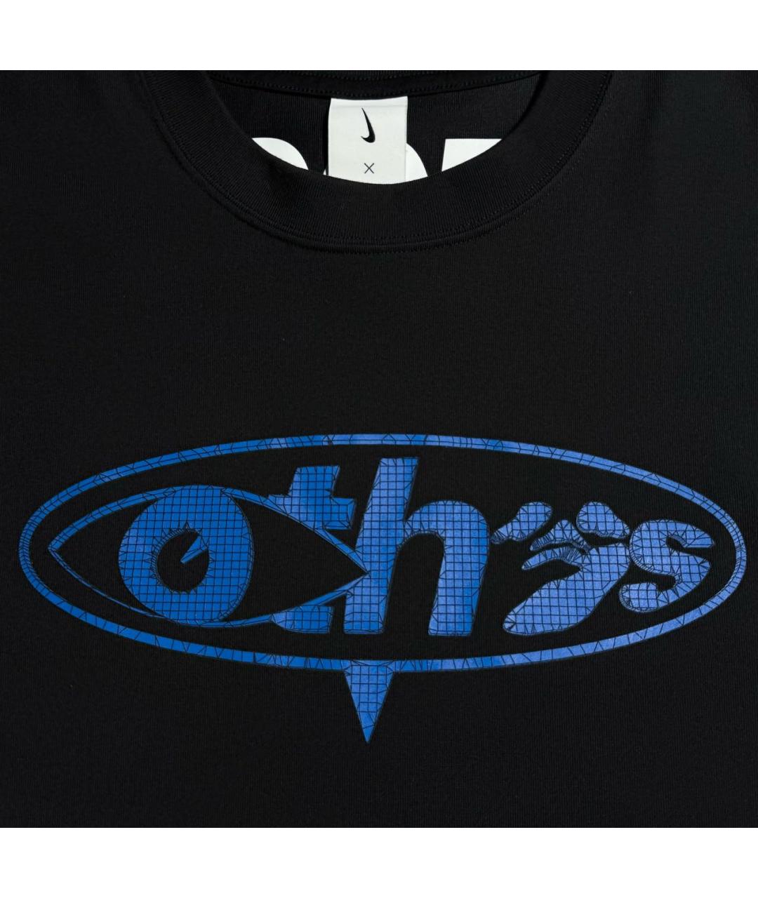 NIKE X OFF-WHITE Черная хлопко-полиэстеровая футболка, фото 5