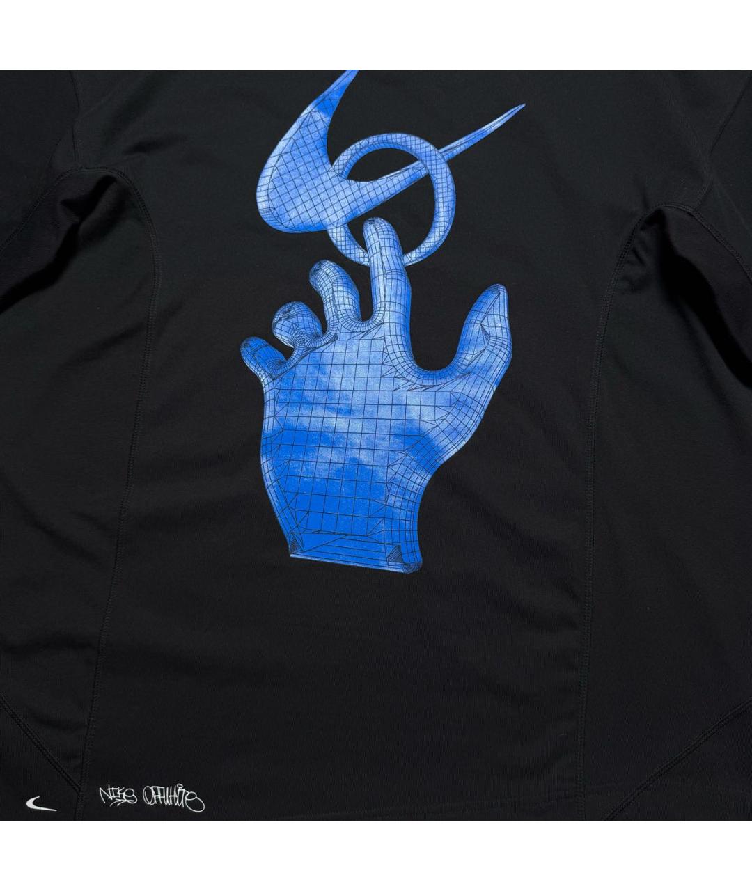 NIKE X OFF-WHITE Черная хлопко-полиэстеровая футболка, фото 4