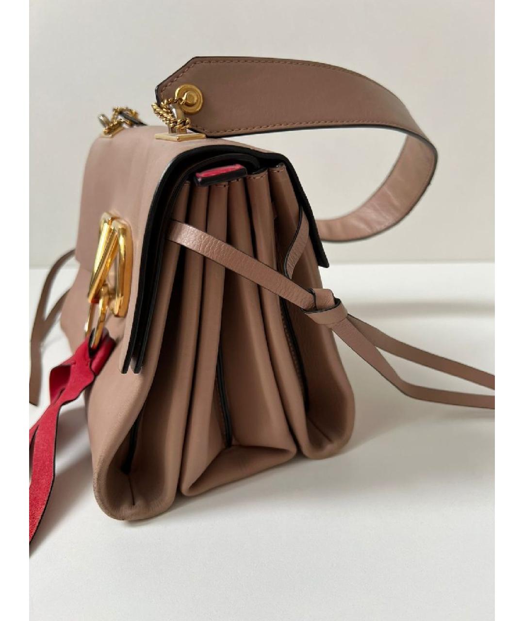 VALENTINO Коричневая кожаная сумка через плечо, фото 5