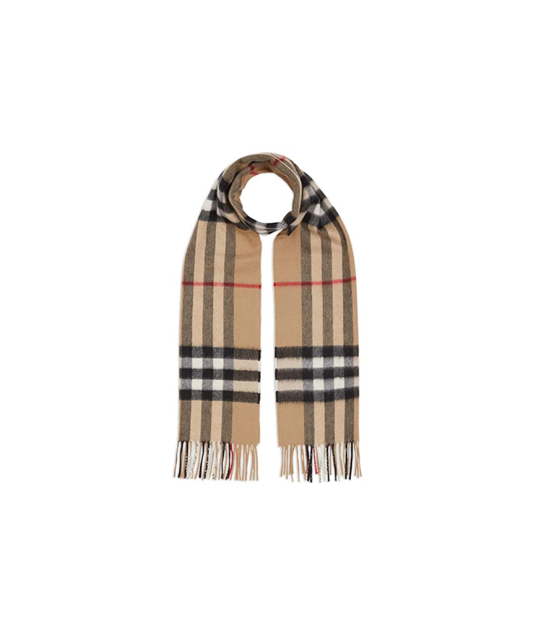 BURBERRY Бежевый кашемировый шарф, фото 1