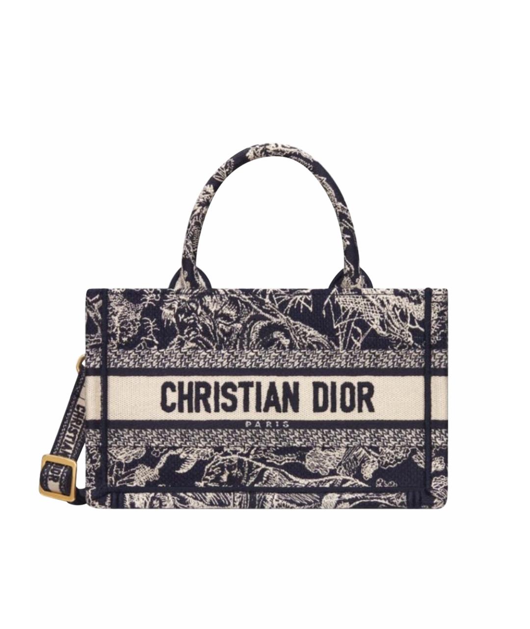 CHRISTIAN DIOR Темно-синяя тканевая сумка через плечо, фото 1