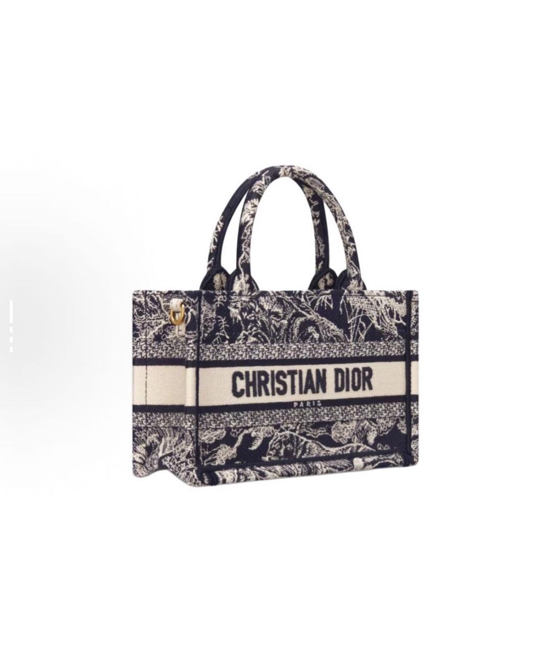 CHRISTIAN DIOR Темно-синяя тканевая сумка через плечо, фото 2