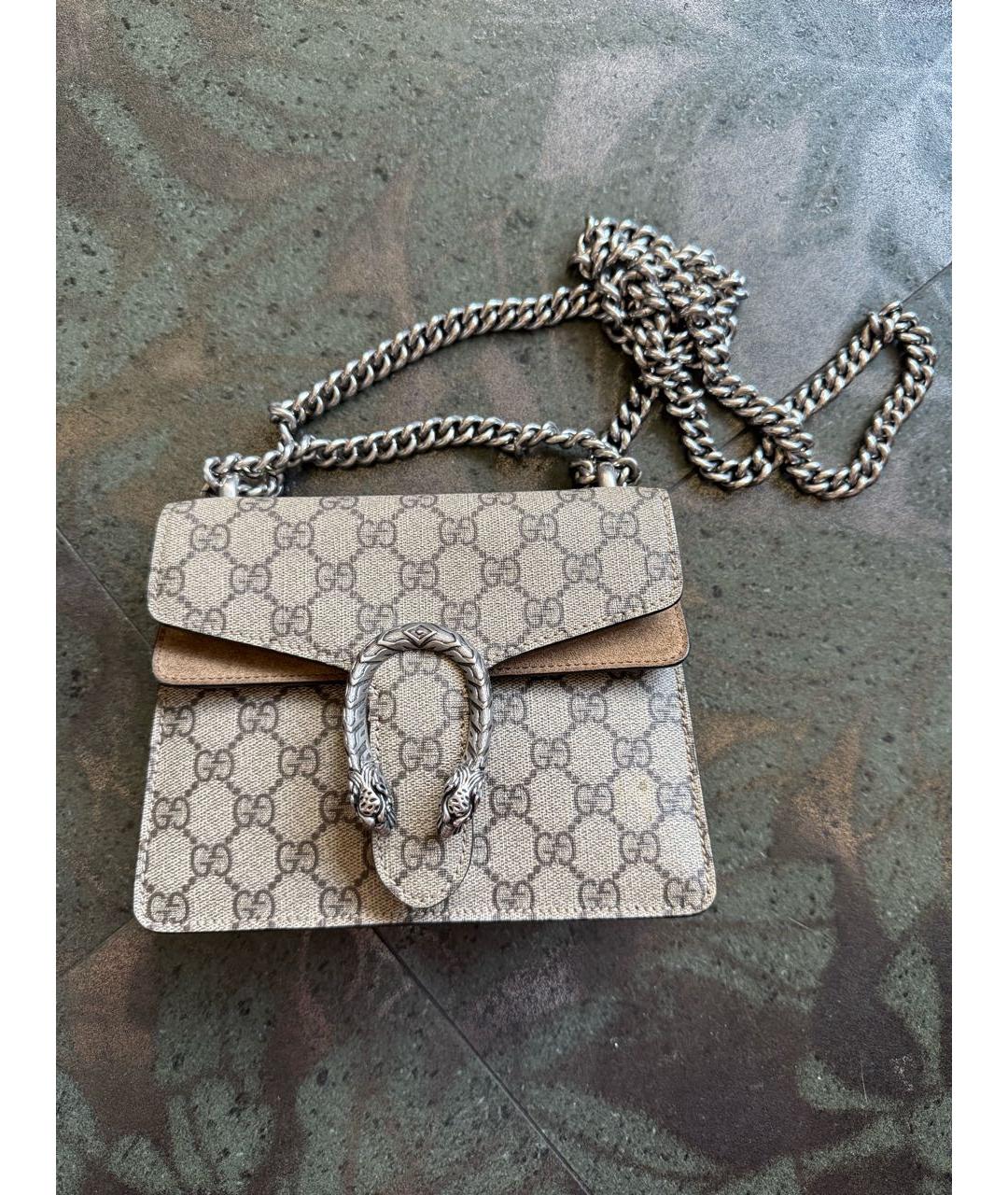 GUCCI Бежевая кожаная сумка через плечо, фото 9
