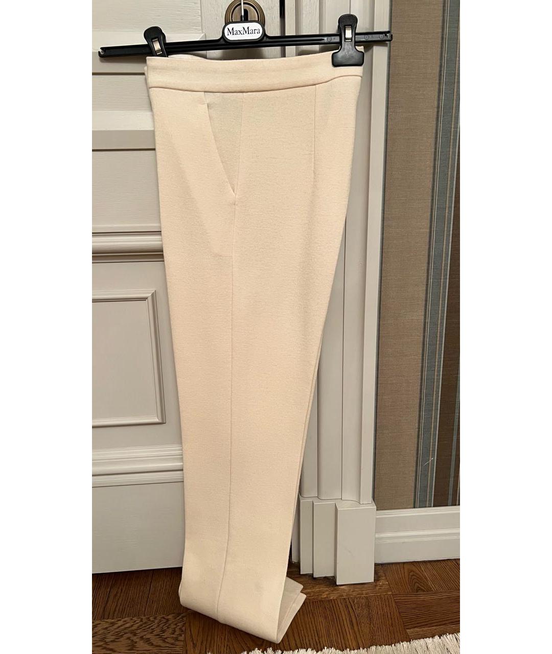 MAX MARA Белые шерстяные брюки узкие, фото 5