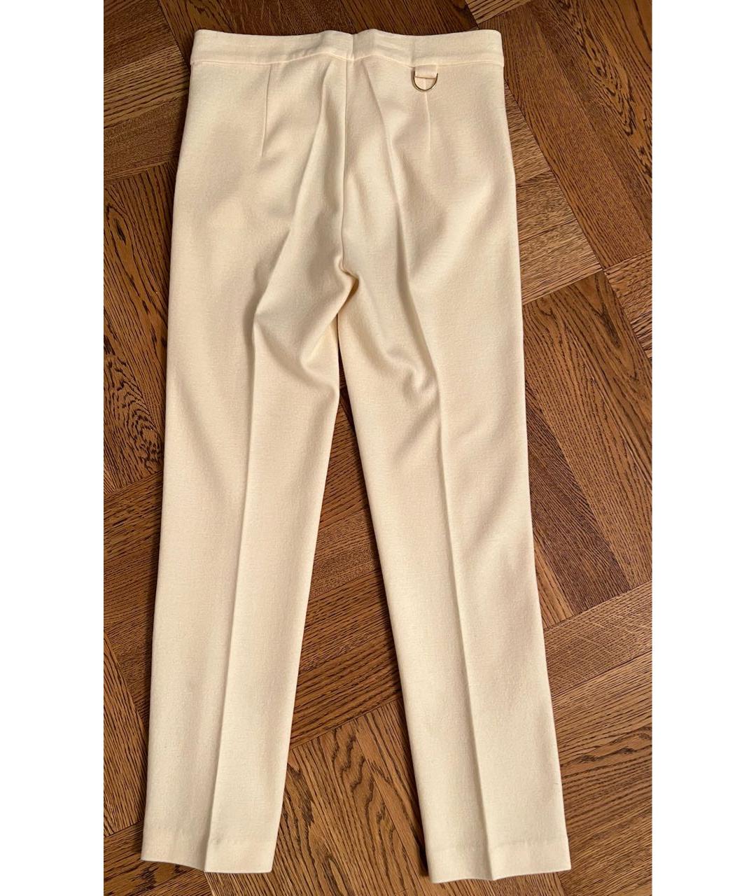 MAX MARA Белые шерстяные брюки узкие, фото 2