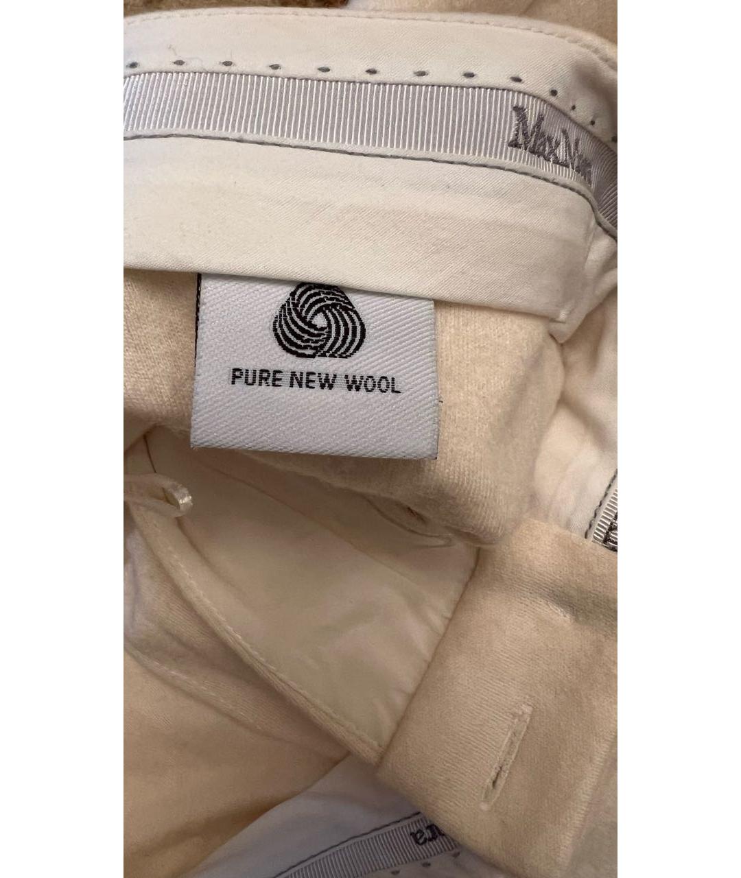 MAX MARA Белые шерстяные брюки узкие, фото 4