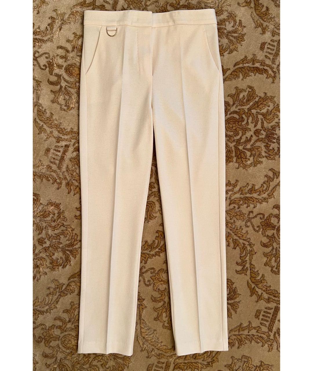 MAX MARA Белые шерстяные брюки узкие, фото 9