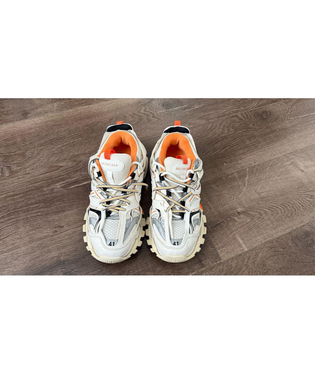 BALENCIAGA Белые кожаные низкие кроссовки / кеды, фото 5