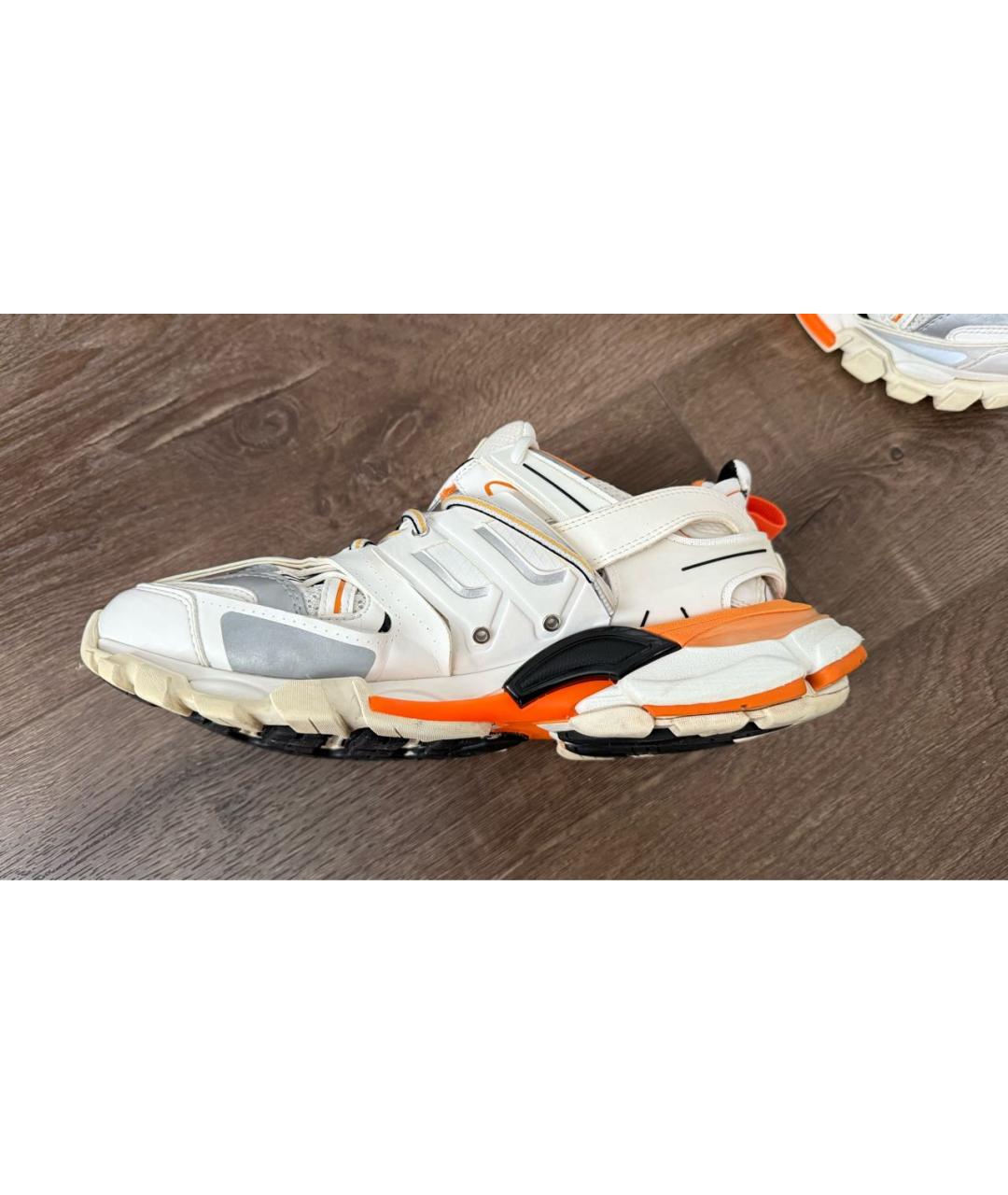 BALENCIAGA Белые кожаные низкие кроссовки / кеды, фото 6