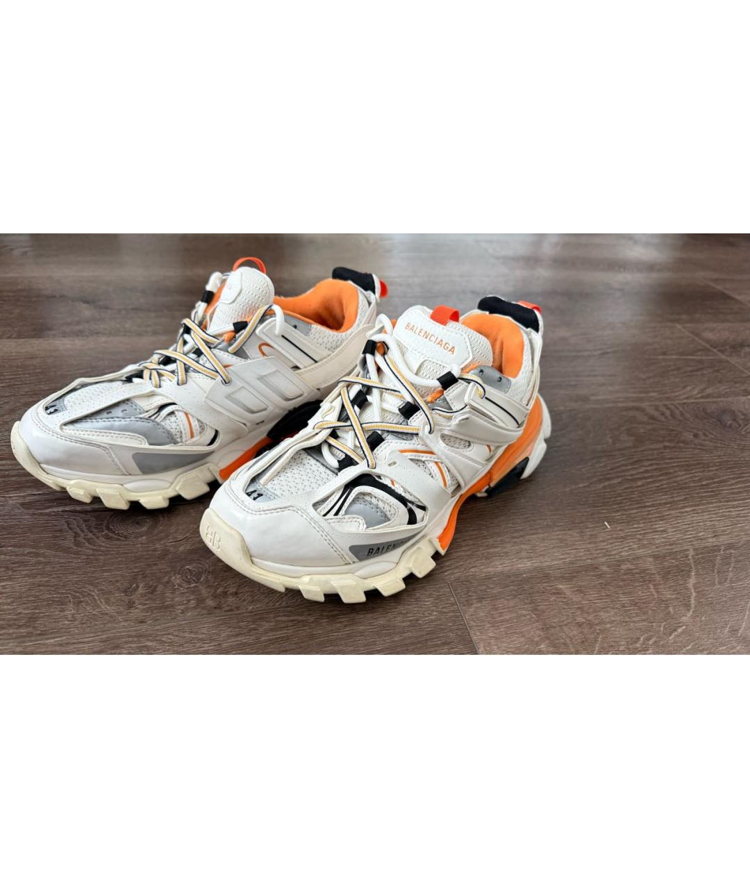 BALENCIAGA Белые кожаные низкие кроссовки / кеды, фото 3