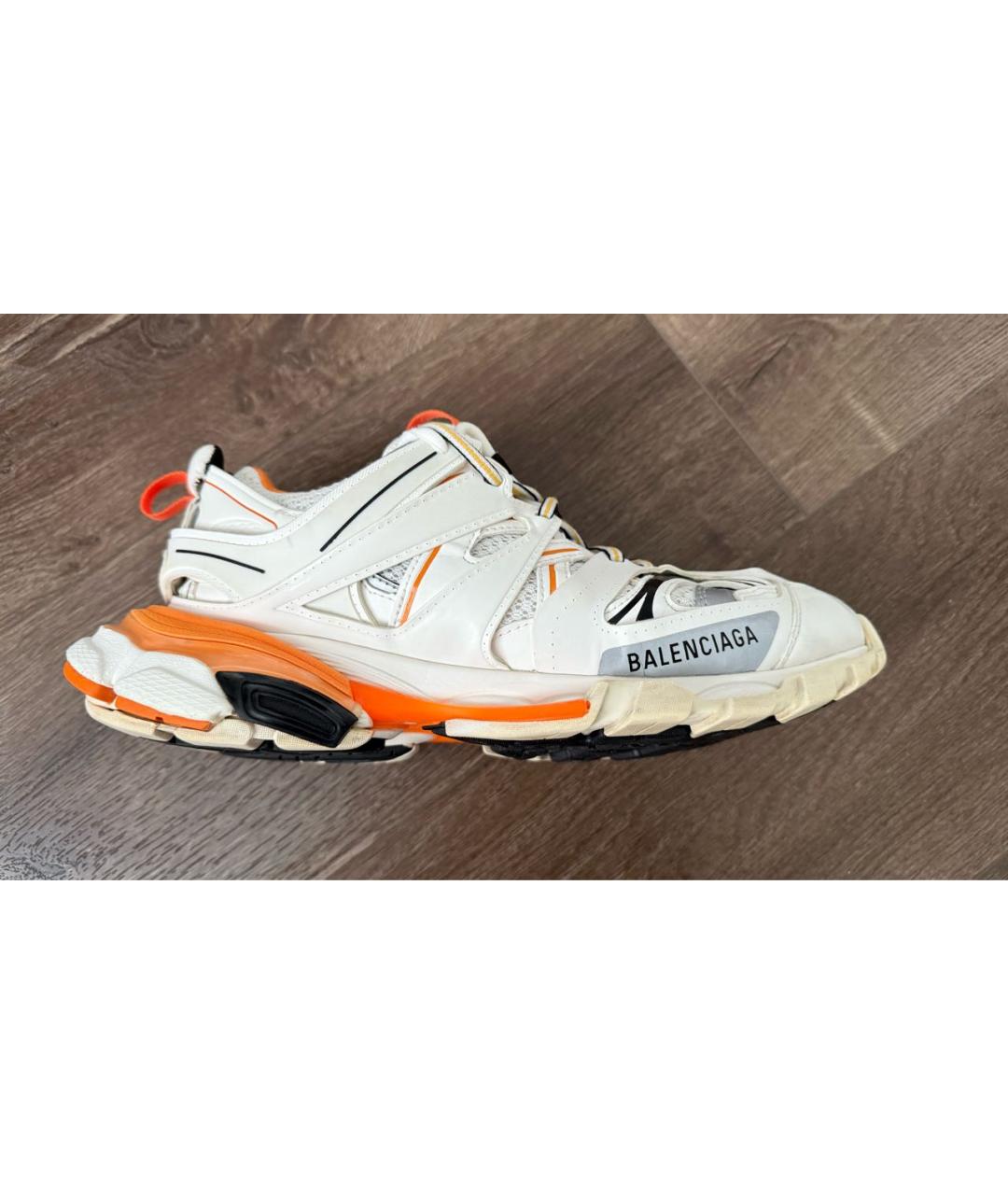 BALENCIAGA Белые кожаные низкие кроссовки / кеды, фото 9