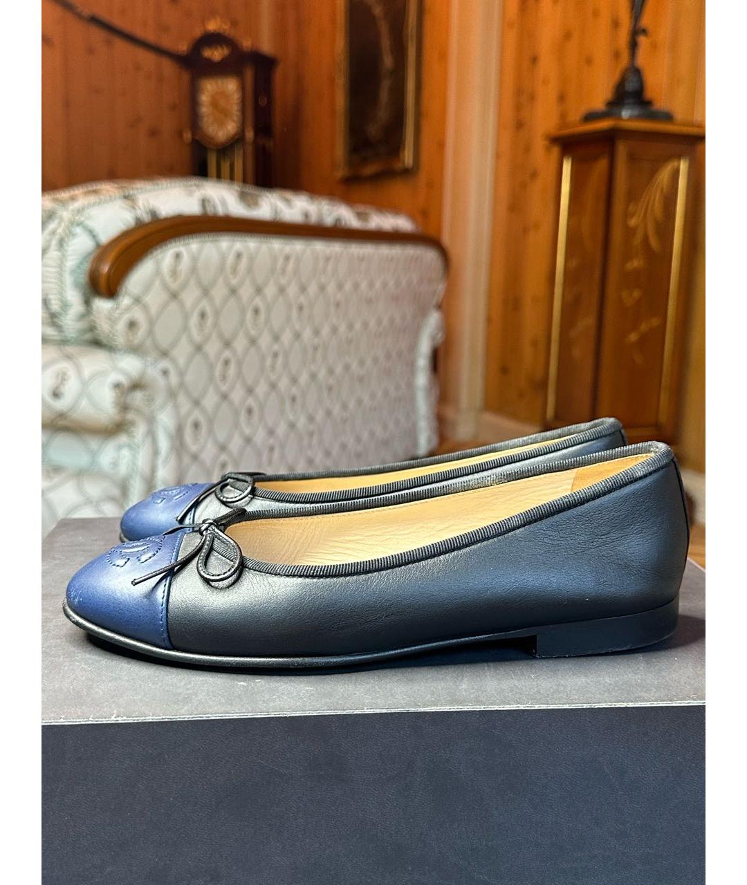 CHANEL Черные кожаные балетки, фото 8