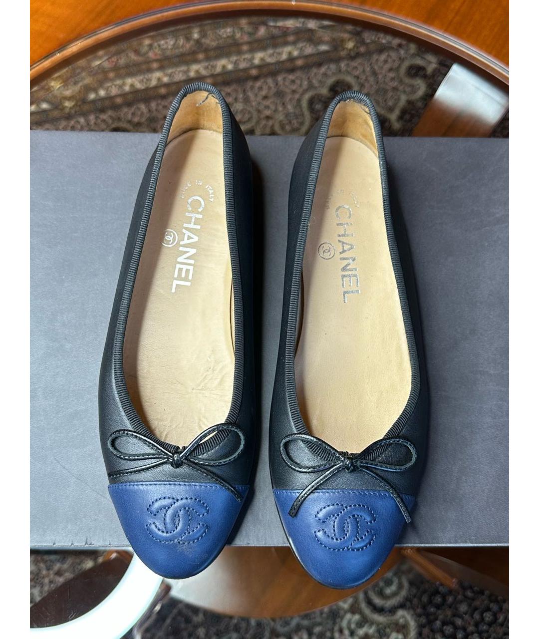 CHANEL Черные кожаные балетки, фото 4