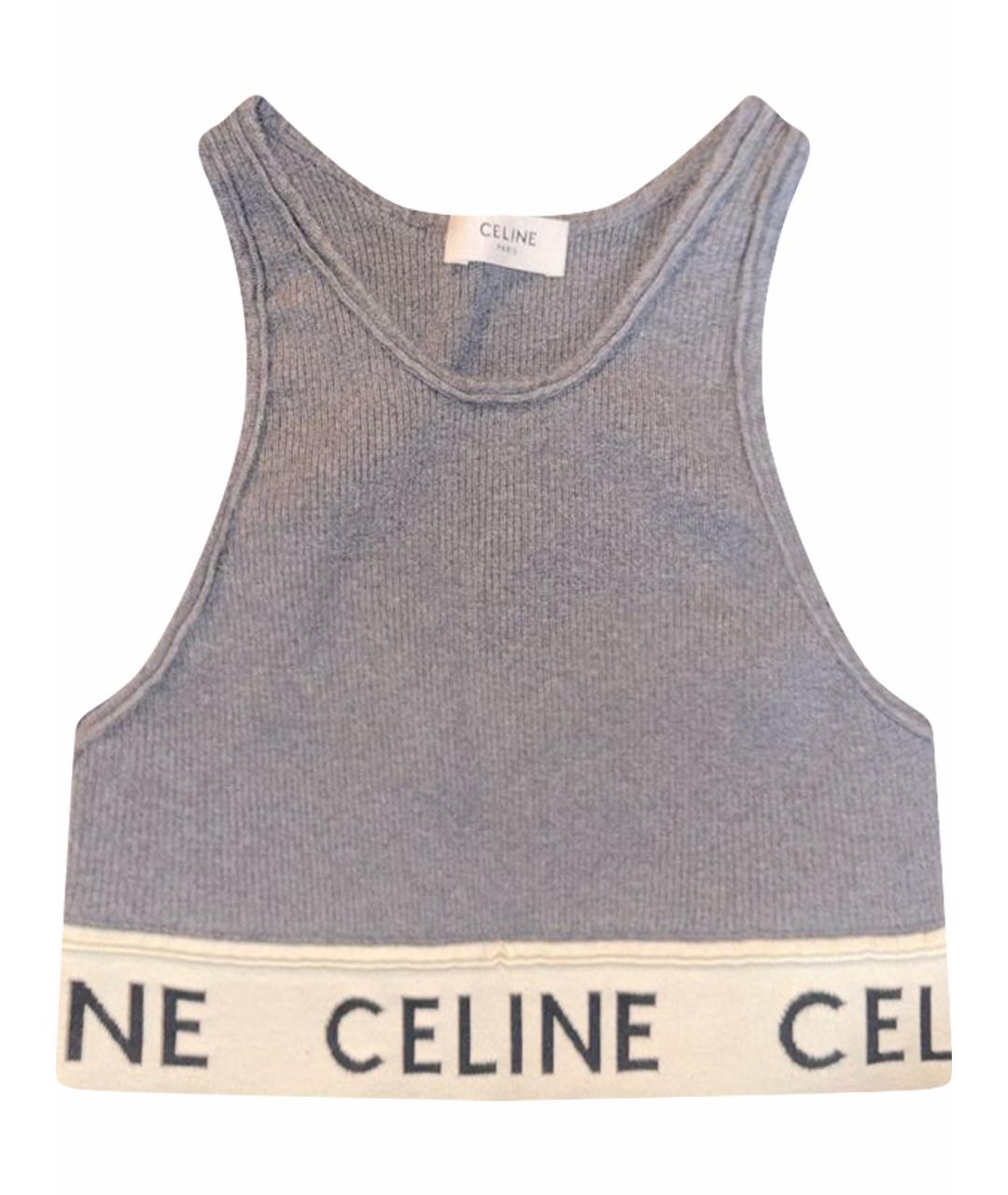 CELINE Серая хлопковая майка, фото 1