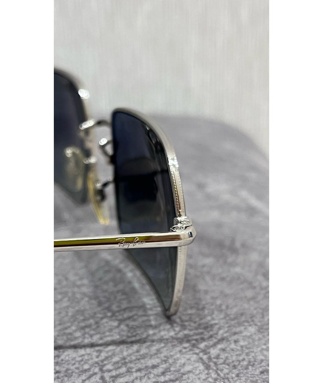 RAY BAN Серебряные металлические солнцезащитные очки, фото 3