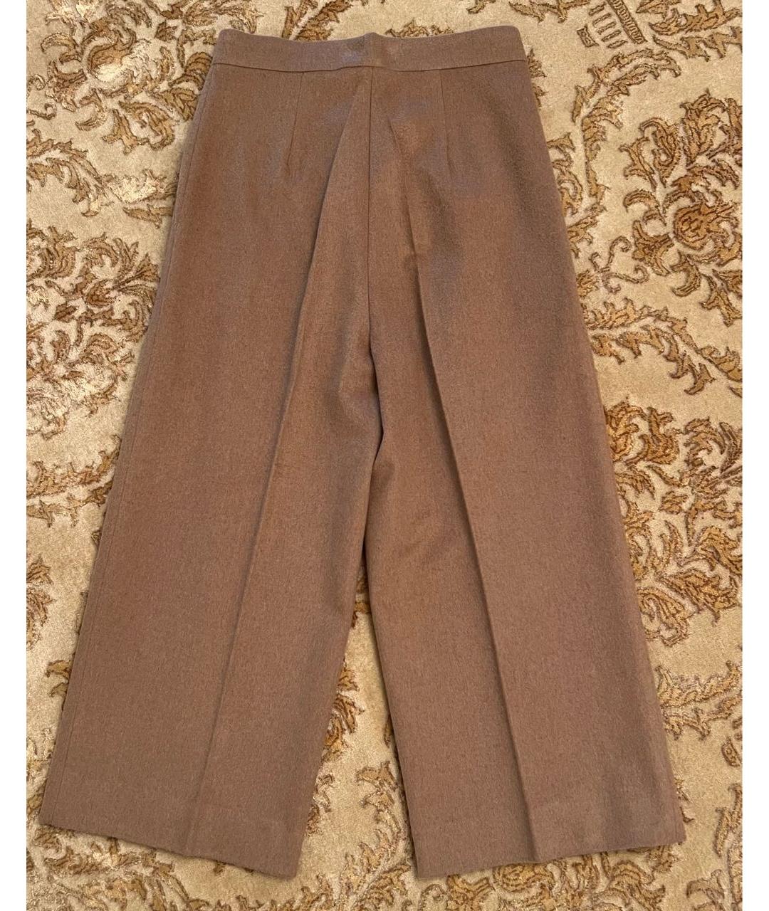 MAX MARA Коричневые шерстяные брюки широкие, фото 2
