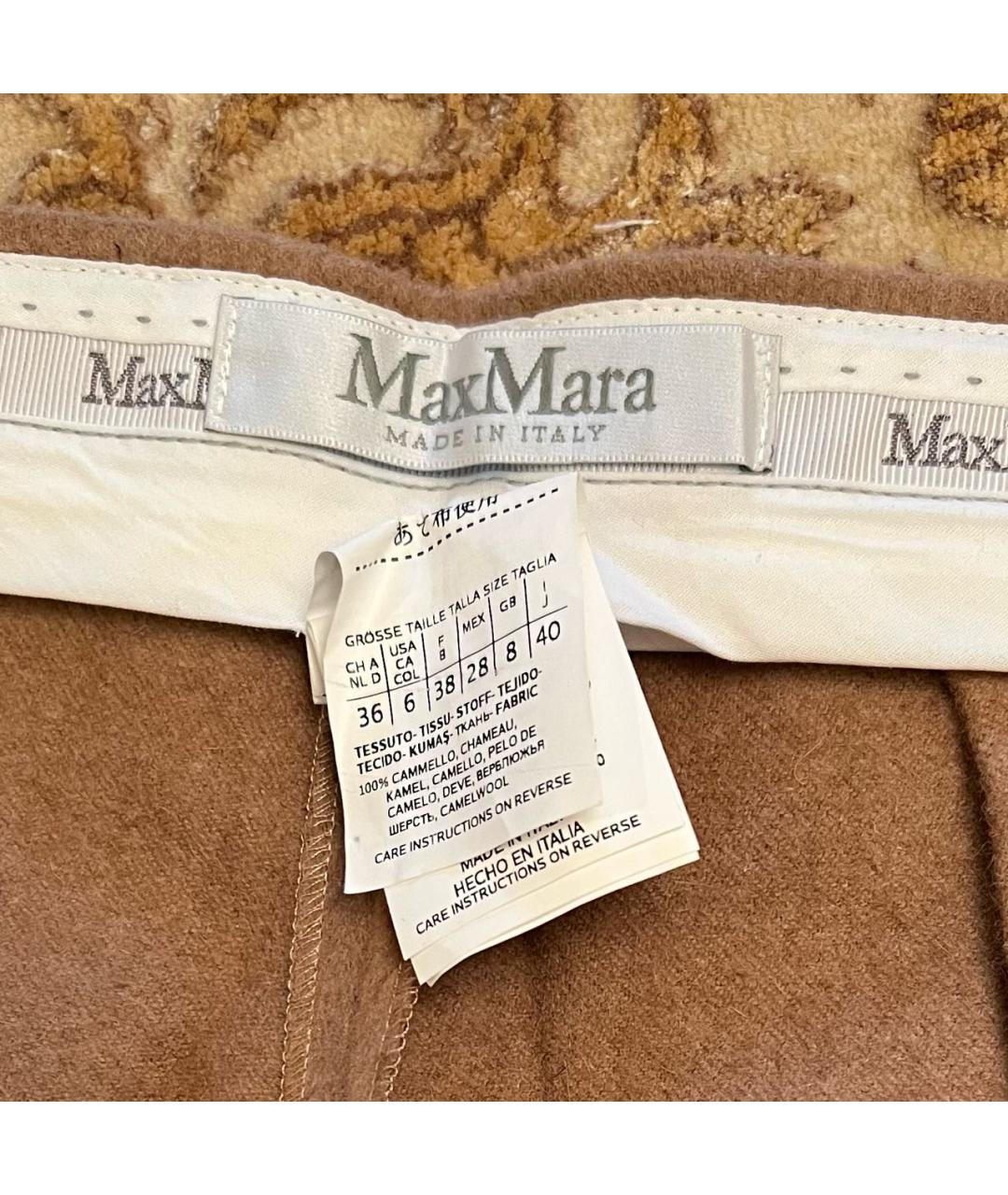 MAX MARA Коричневые шерстяные брюки широкие, фото 3
