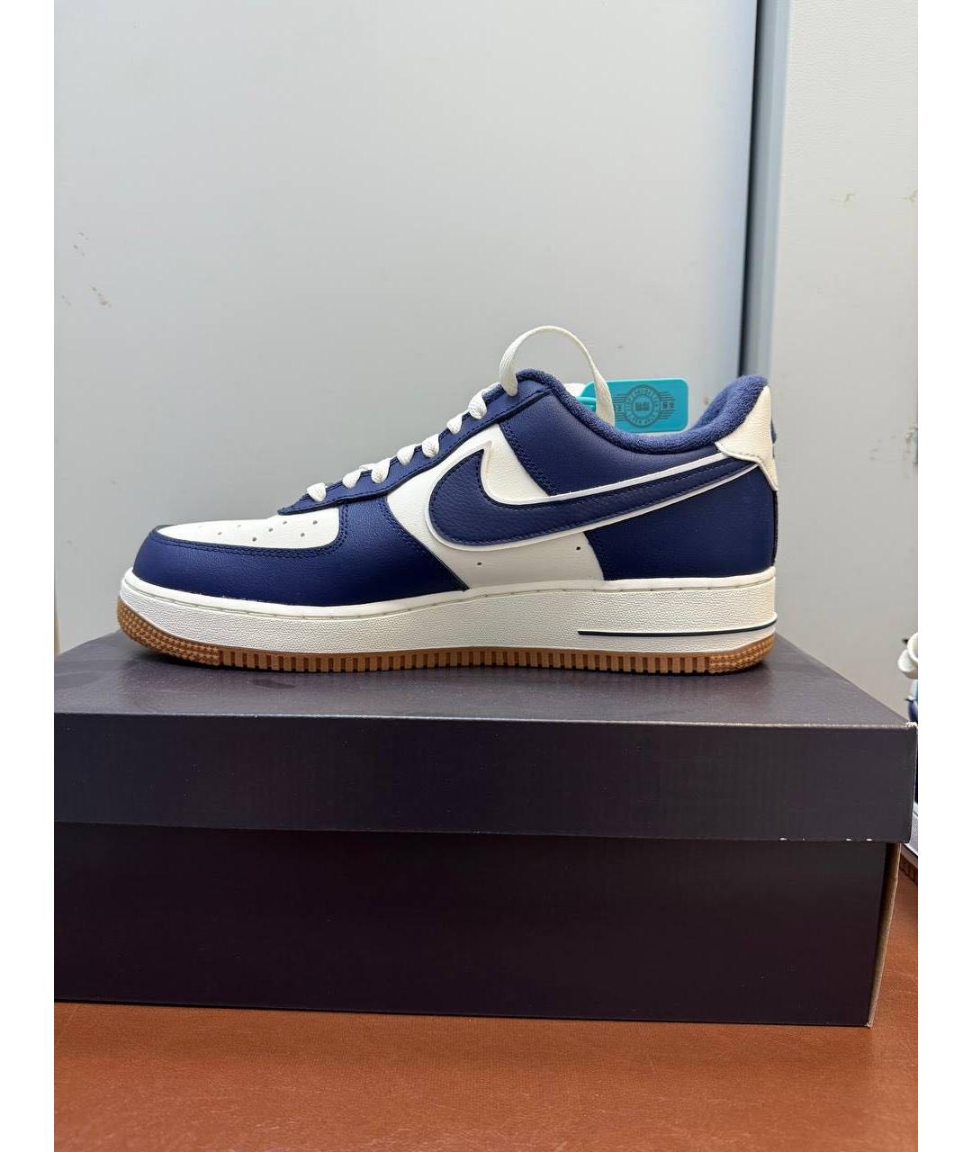 NIKE Синие кожаные низкие кроссовки / кеды, фото 5