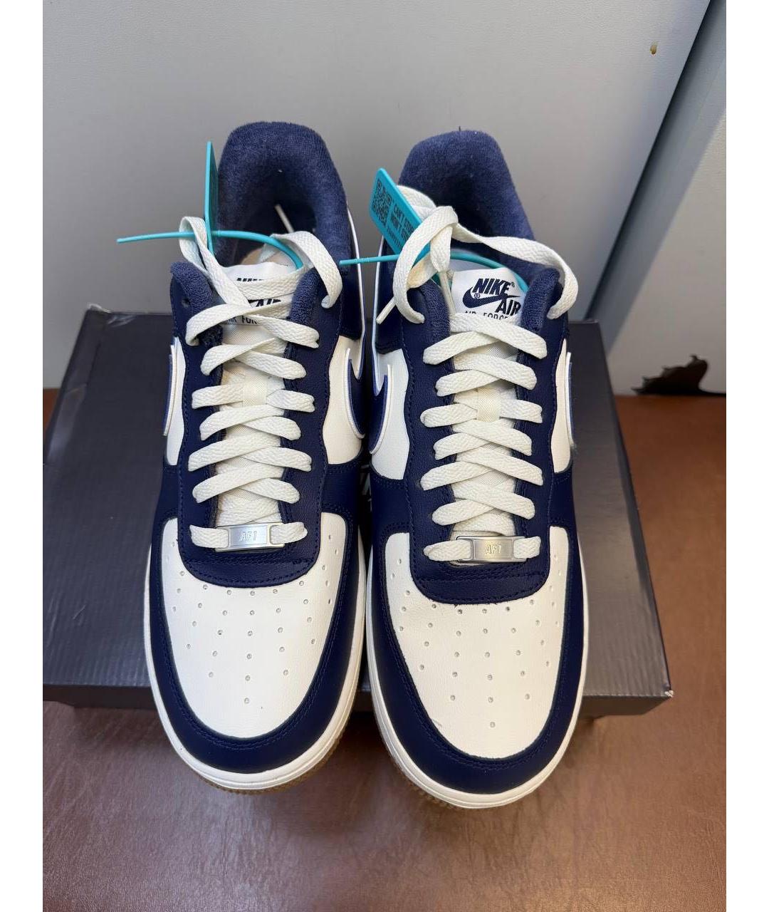 NIKE Синие кожаные низкие кроссовки / кеды, фото 2