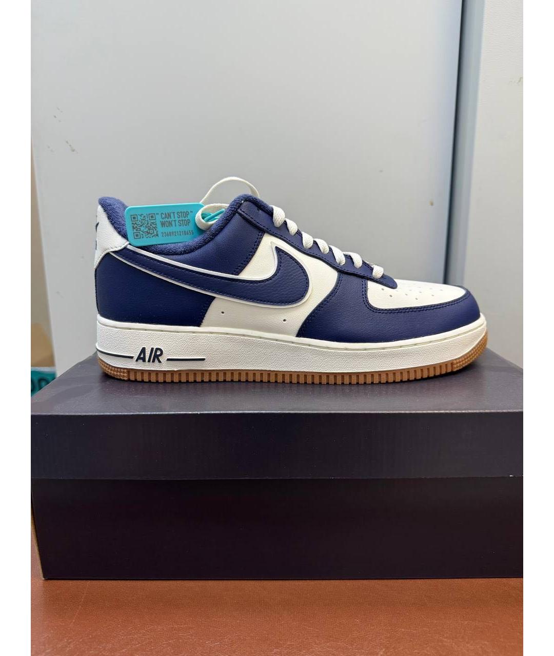 NIKE Синие кожаные низкие кроссовки / кеды, фото 6